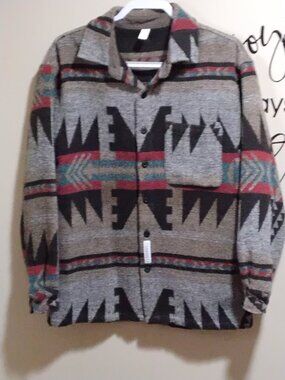Sewing & Shear Men's Southwestern Aztec Print Shirt Jacket - Size L
